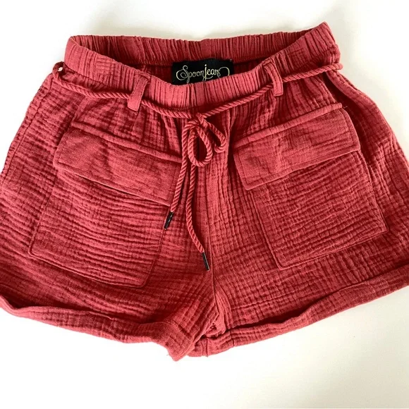 Spoon Jeans Front Pocket Rust Color Shorts Size S - Picture 1 of 5